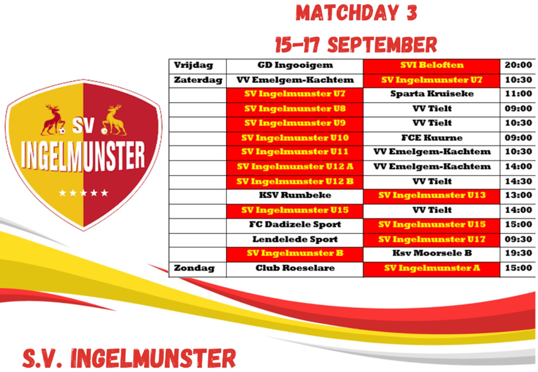 Kalender 3 de speeldag
