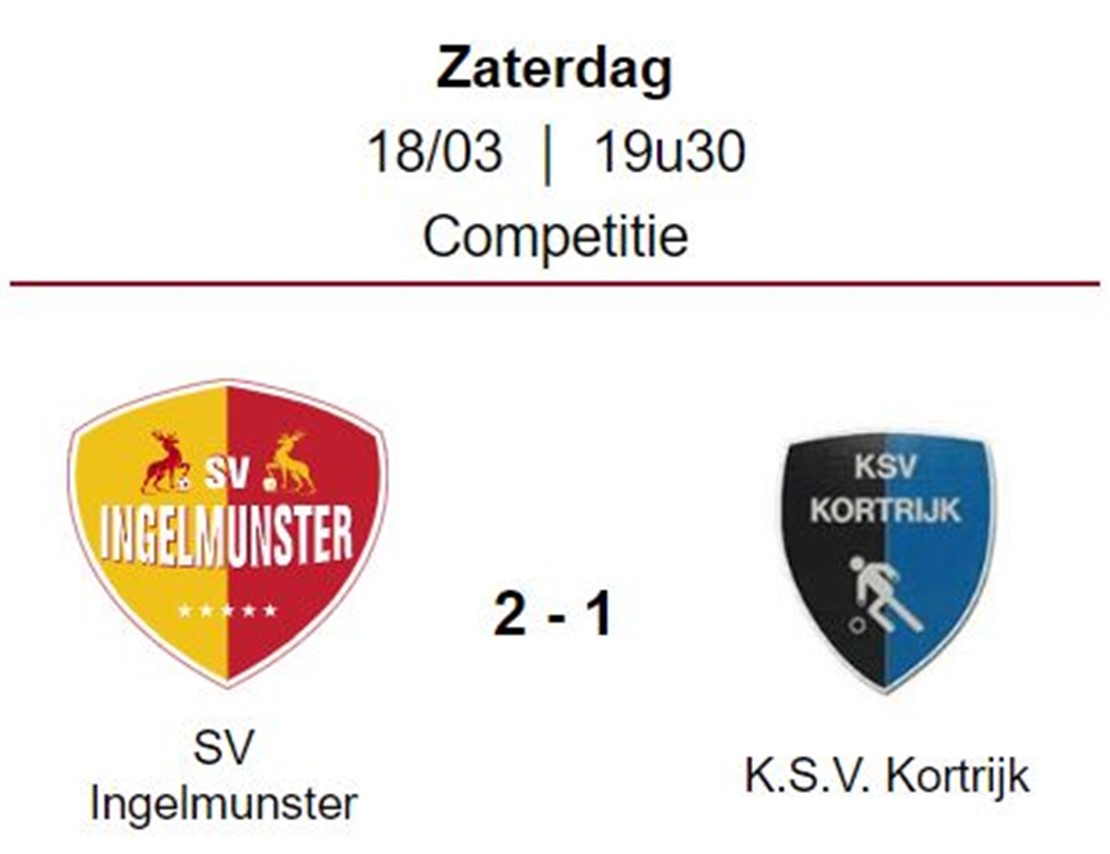 Wedstrijdverslag: SV Ingelmunster A - SV Kortrijk 