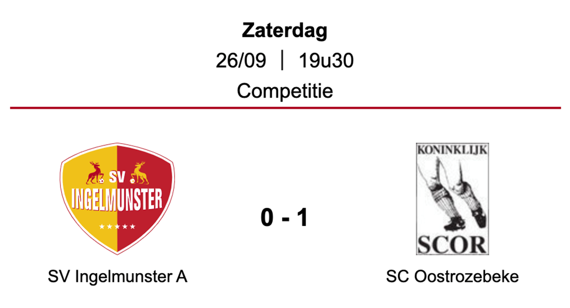 Wedstrijdverslag SV Ingelmunster - SC Oostrozebeke (26/09/2020)