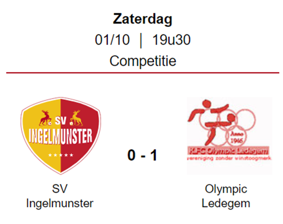 Wedstrijdverslag: SV Ingelmunster - Olympic Ledegem