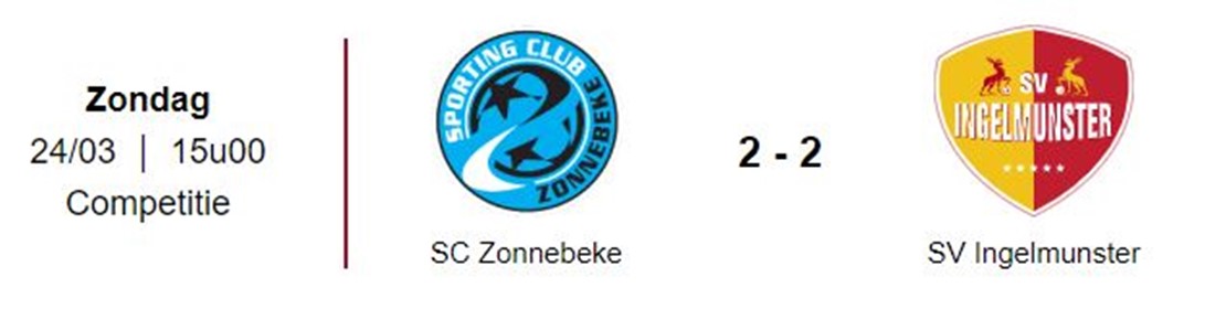 Wedstrijdverslag: SC Zonnebeke - SV Ingelmunster A 