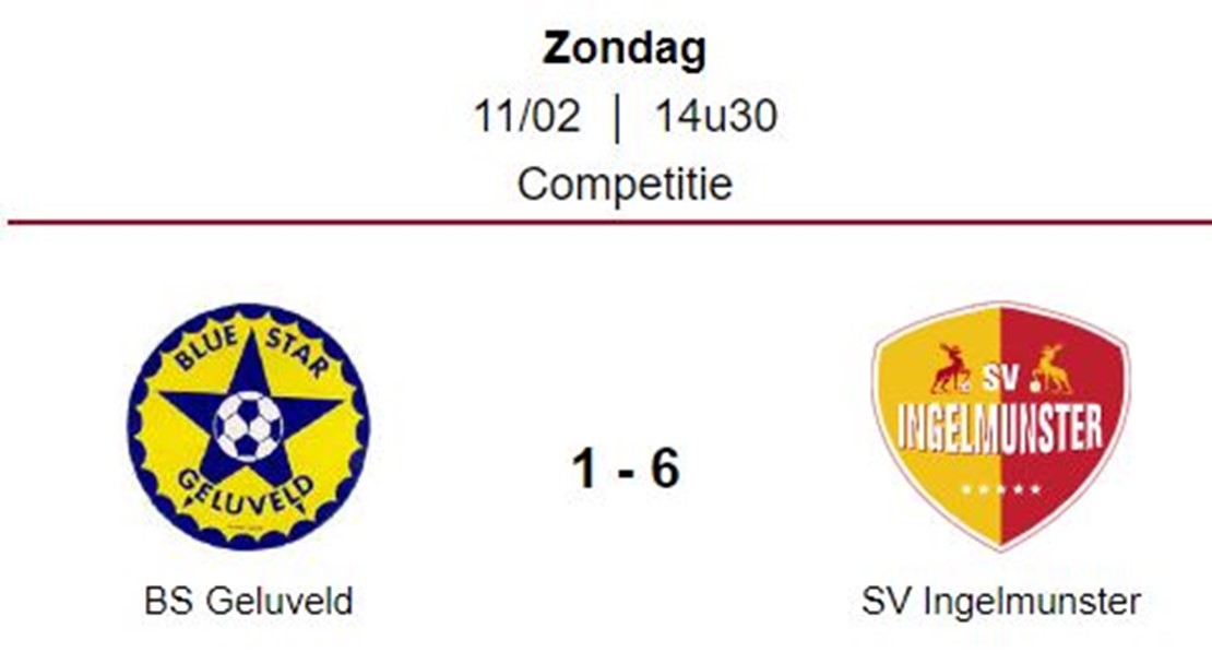 Wedstrijdverslag: BS Geluveld - SV Ingelmunster A