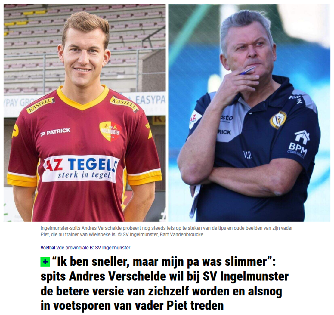 Andres Verschelde samen met papa Piet in de krant!