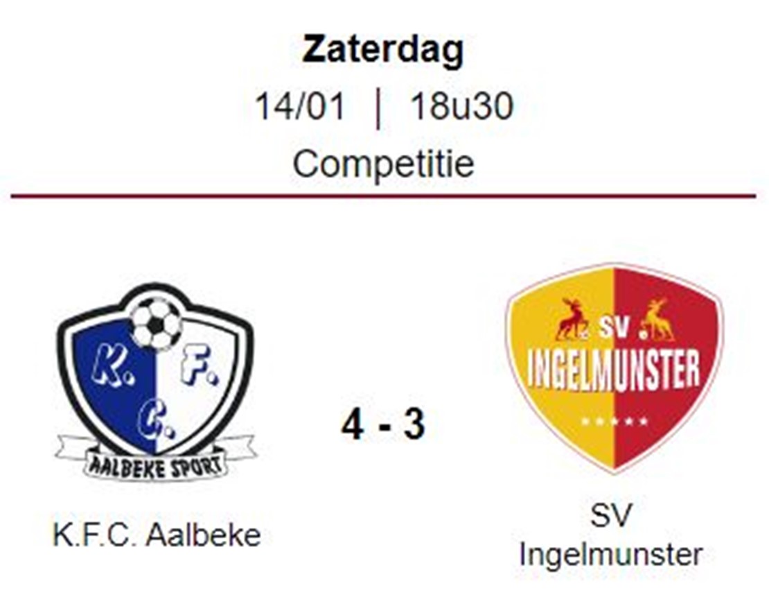 Wedstrijdverslag: K.F.C. Aalbeke - SV Ingelmunster A 