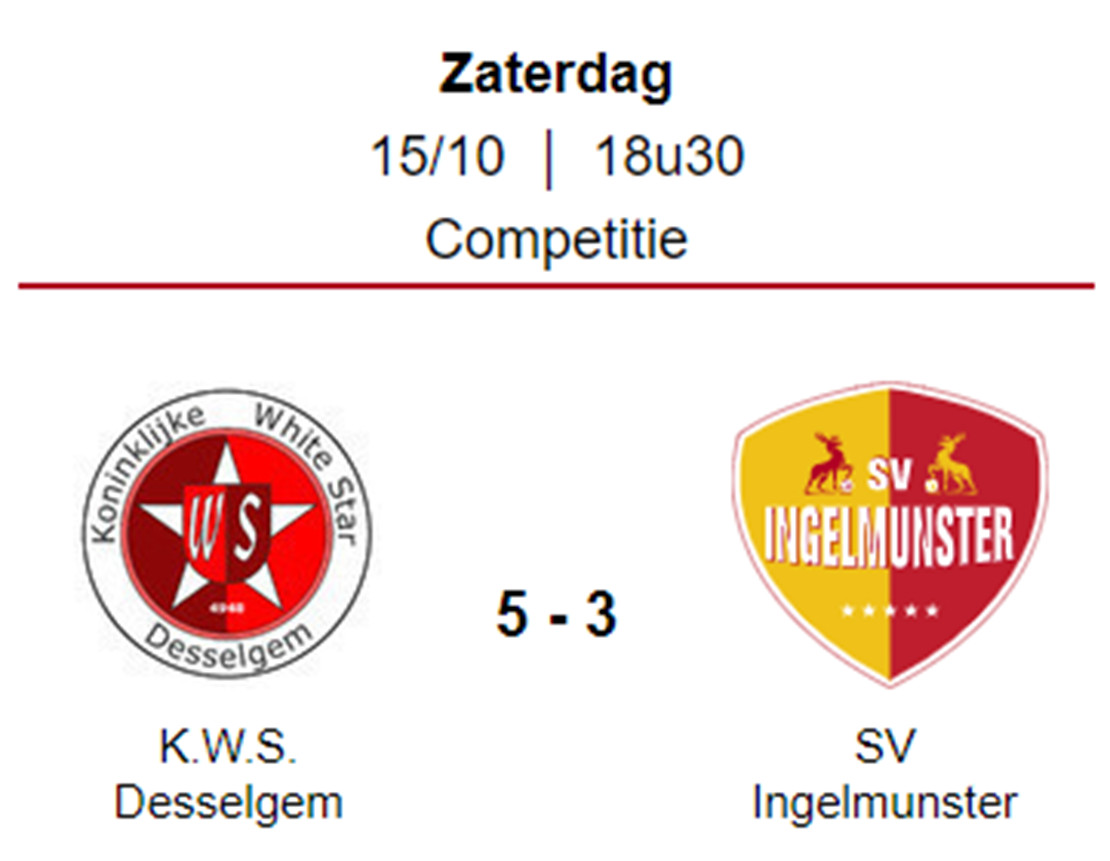 Wedstrijdverslag: K.W.S.C. Desselgem - SV Ingelmunster B (15/10/2022)