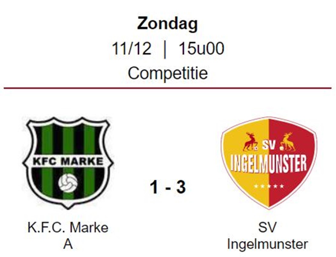 Wedstrijdverslag: K.F.C. Marke - SV Ingelmunster