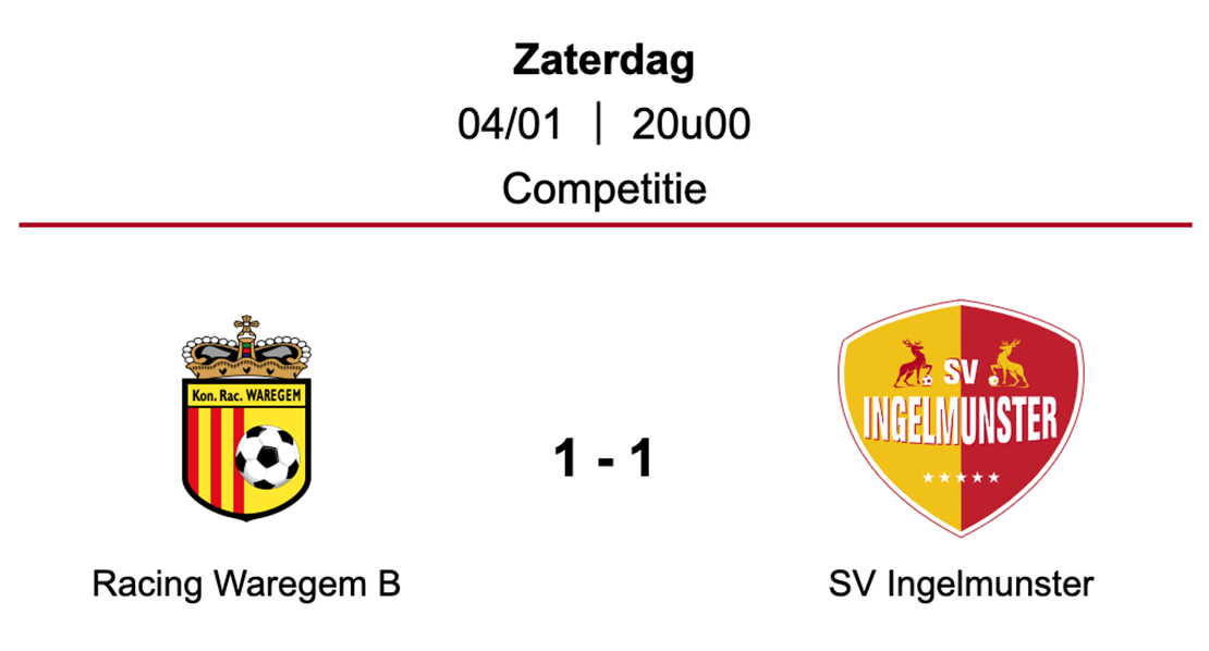 Wedstrijdverslag Racing Waregem - SV Ingelmunster