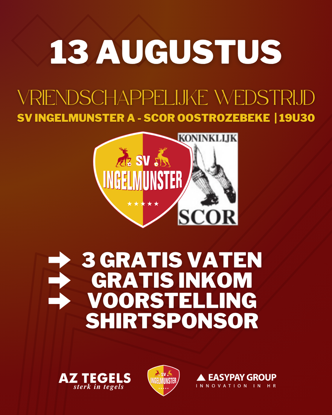 13 augustus | SV Ingelmunster A - SCOR Oostrozebeke