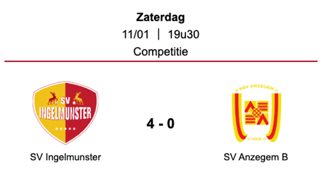 Wedstrijdverslag SV Ingelmunster - SV Anzegem B 