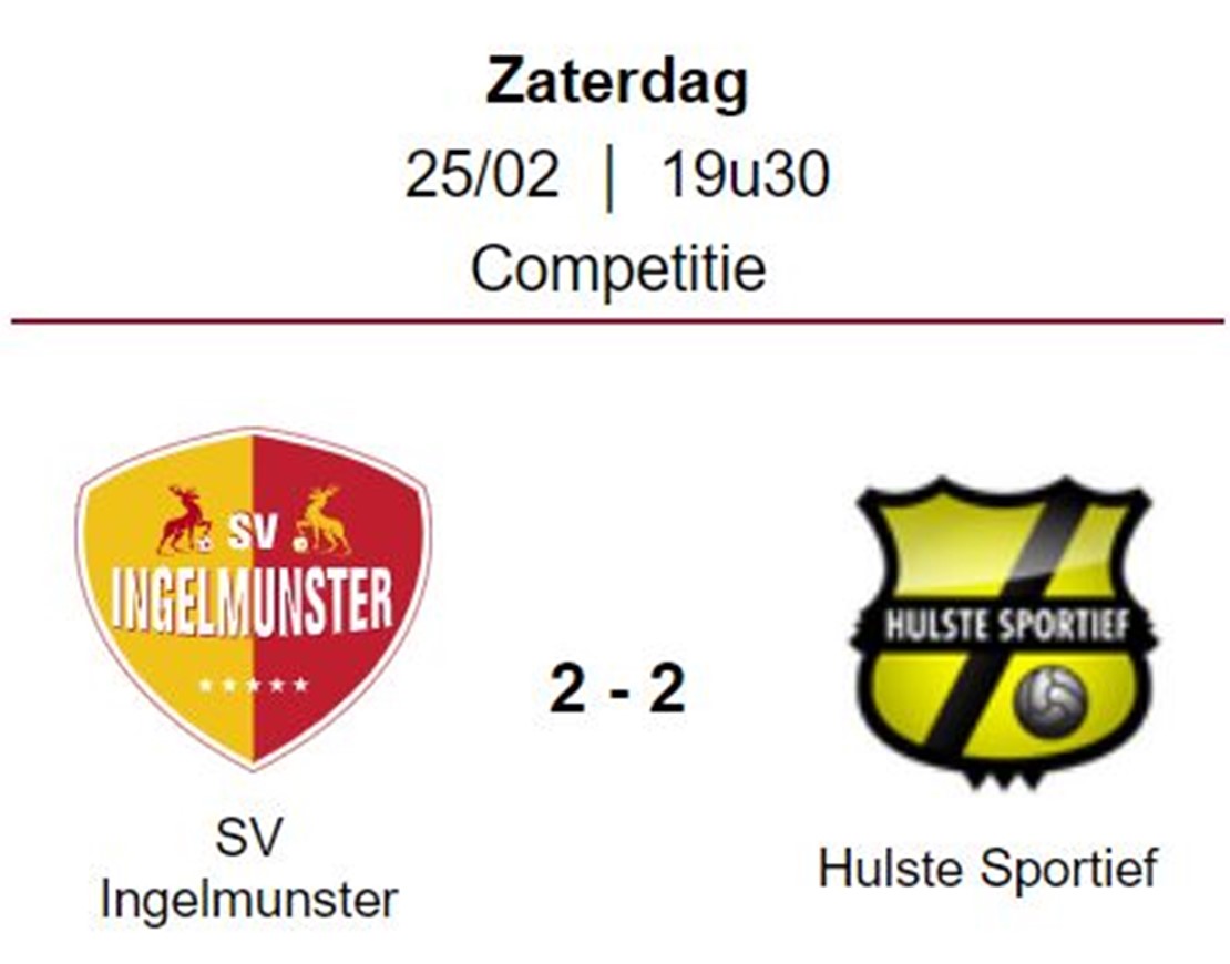 Wedstrijdverslag: SV Ingelmunster B - Sportief Hulste 