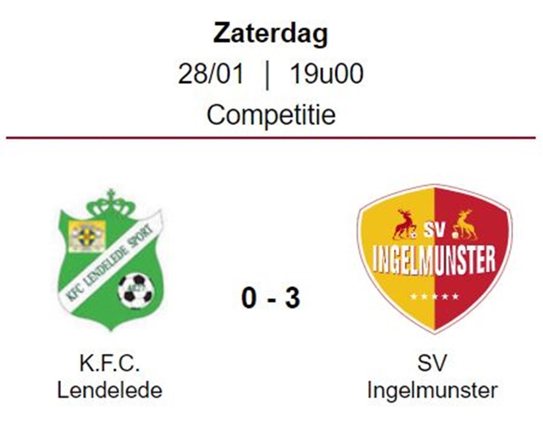 Wedstrijdverslag: K.F.C. Lendelede - SV Ingelmunster A  