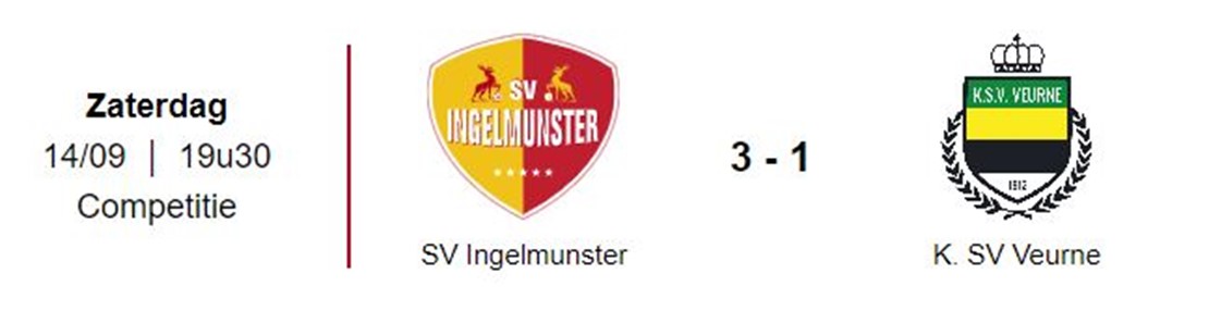 Wedstrijdverslag: SV Ingelmunster A – K. SV Veurne A  