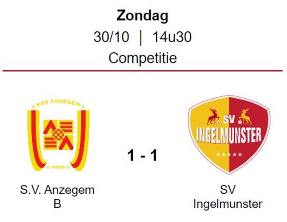 Wedstrijdverslag: SV Anzegem - SV Ingelmunster B