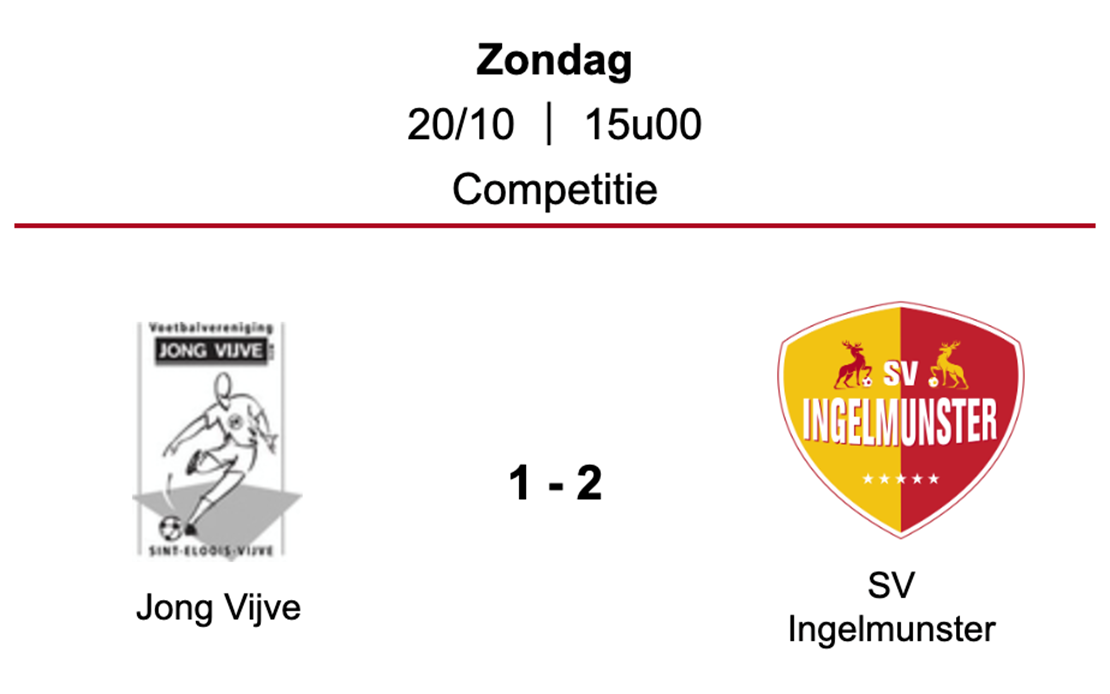 Wedstrijdverslag Jong Vijve - SV Ingelmunster