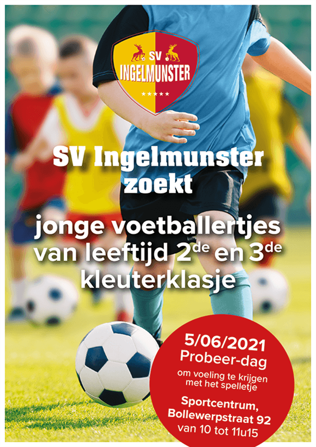 SV Ingelmunster organiseert op zaterdag 5 juni probeer-dag