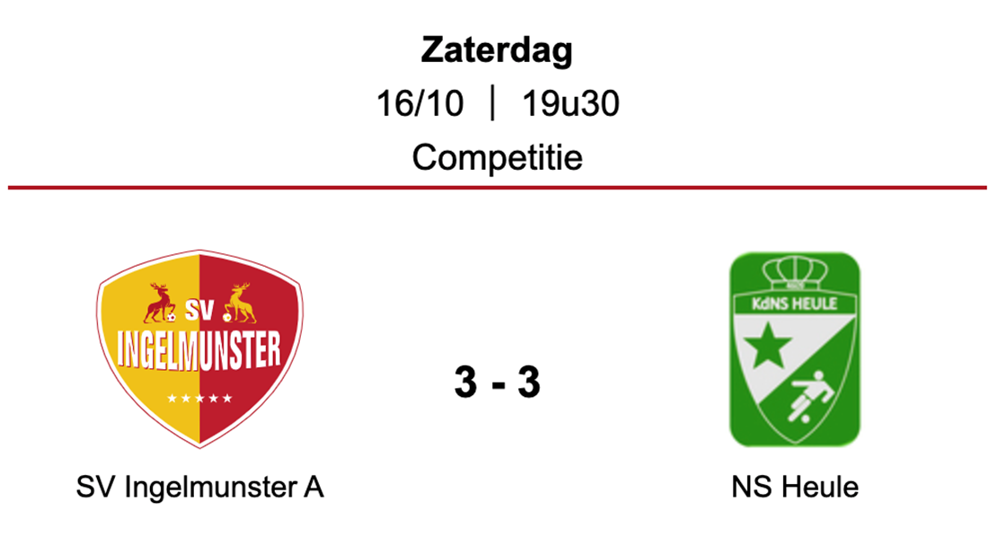 Wedstrijdverslag SV Ingelmunster A - Noordstar Heule (16/10/2021)