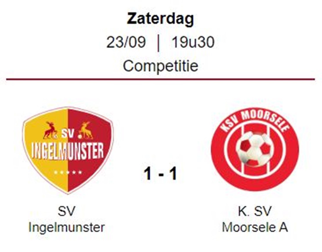 Wedstrijdverslag: KSV Moorsele A - SV Ingelmunster A