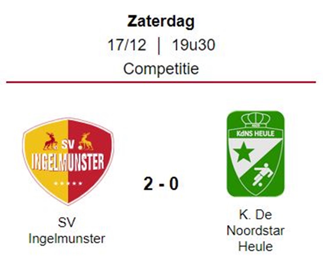 Wedstrijdverslag: SV Ingelmunster - K. De Noordstar Heule