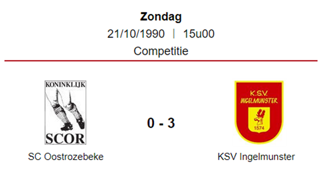 SC Oostrozebeke - KSV Ingelmunster in 1990