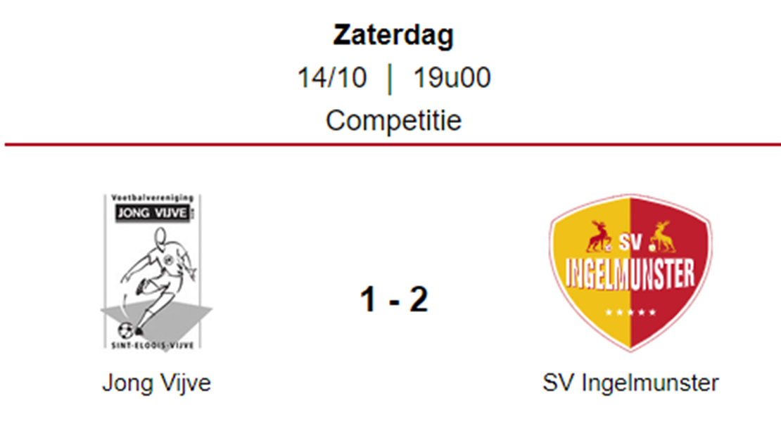 Wedstrijdverslag: Jong Vijve - SV Ingelmunster B 